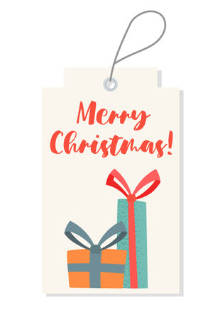 Scandinavian tag with giftのイラスト素材