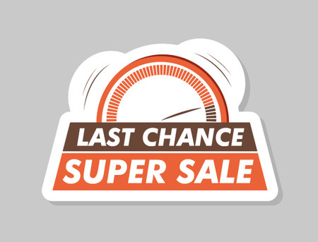Last chance super sale stickerのイラスト素材