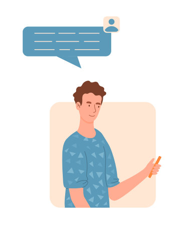 Man with speech bubbleのイラスト素材