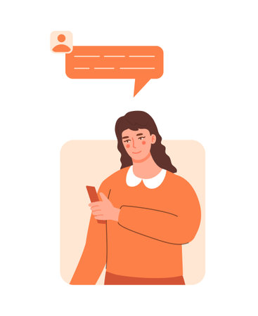 Woman with speech bubbleのイラスト素材