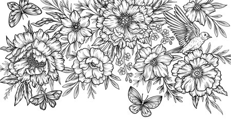 Vintage botanical backgroundのイラスト素材