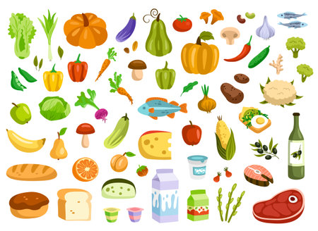 Healthy food setのイラスト素材