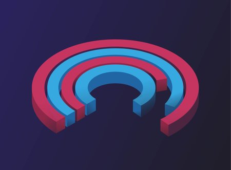 Red and blue diagramのイラスト素材