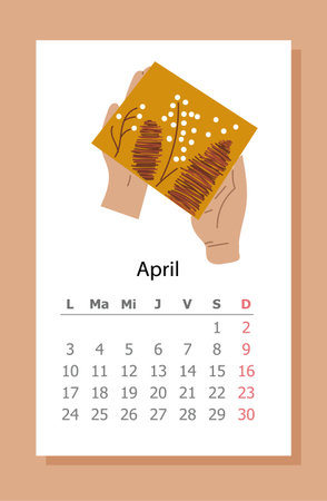 Sewing calendar 2023 conceptのイラスト素材