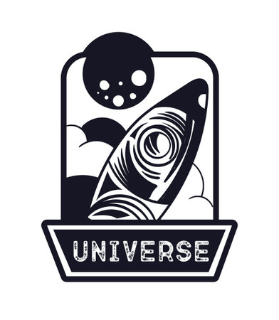 Space label black and whiteのイラスト素材