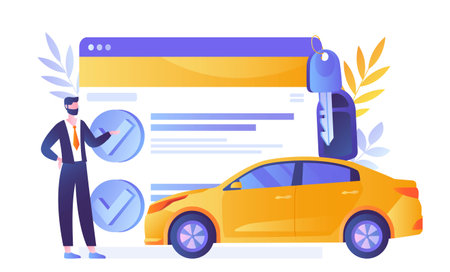 Auto insurance conceptのイラスト素材