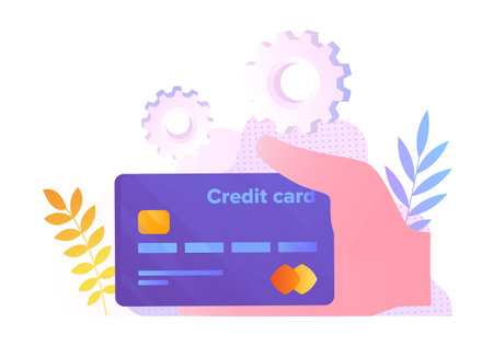 Hand with credit cardのイラスト素材