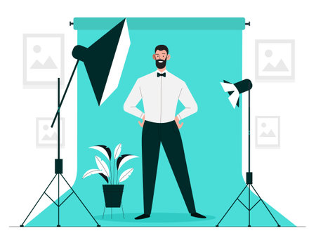 Man at photosessionのイラスト素材