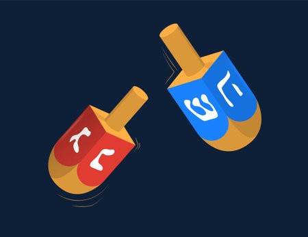 Hanukkah dreidels conceptのイラスト素材
