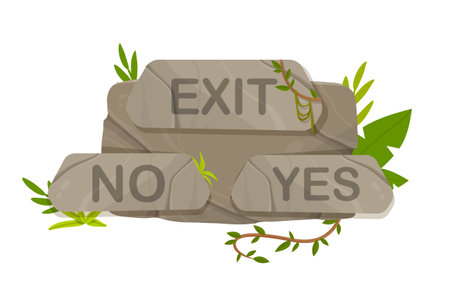 Stone jungles button or panelのイラスト素材