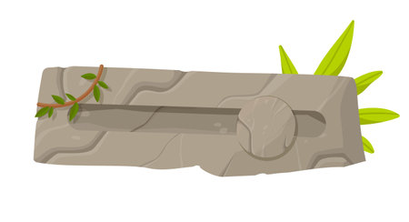 Stone jungles button or panelのイラスト素材