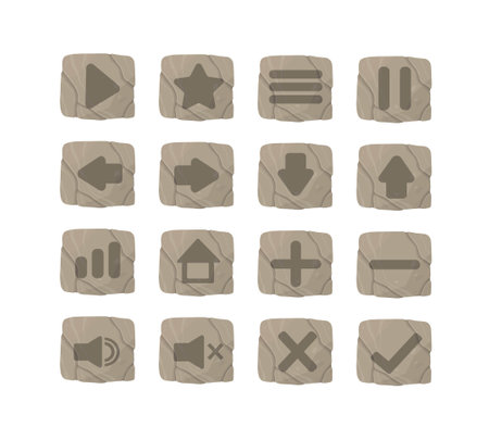 Stone jungles buttons setのイラスト素材