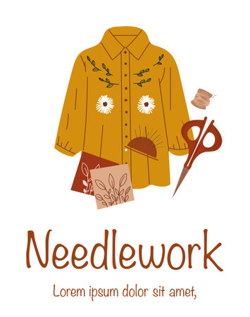 Needlework banner conceptのイラスト素材