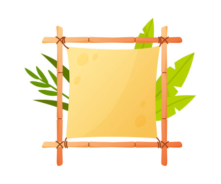 Bamboo banner frame conceptのイラスト素材