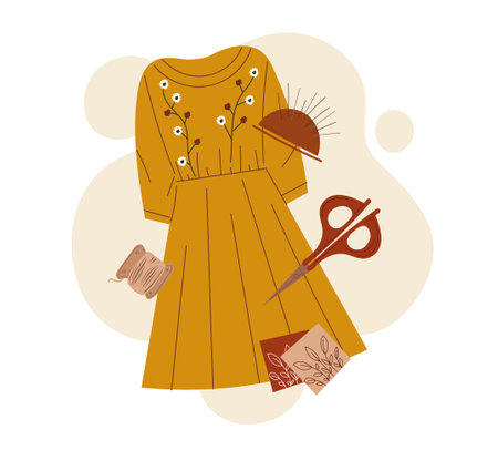 Professional sewing conceptのイラスト素材