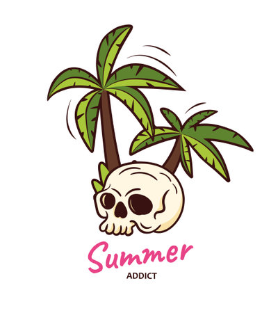 Skull summer conceptのイラスト素材