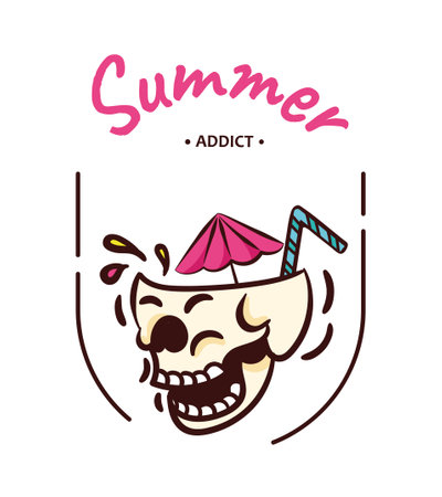 Skull summer conceptのイラスト素材