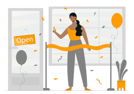 Opening small business conceptのイラスト素材