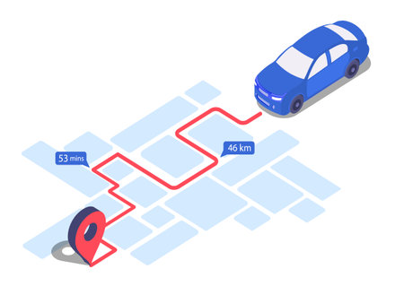Car route conceptのイラスト素材