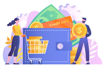 People with money conceptのイラスト素材