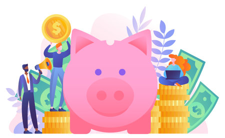 Piggy bank conceptのイラスト素材