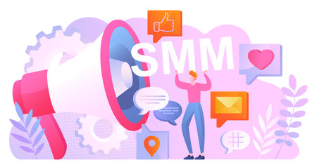 Social media marketing conceptのイラスト素材