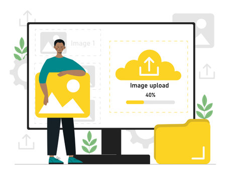 Uploading photos conceptのイラスト素材