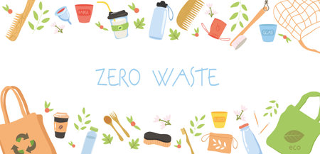 Zero waste bannerのイラスト素材