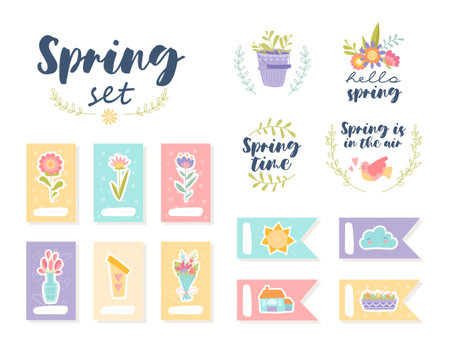 Spring elements setのイラスト素材