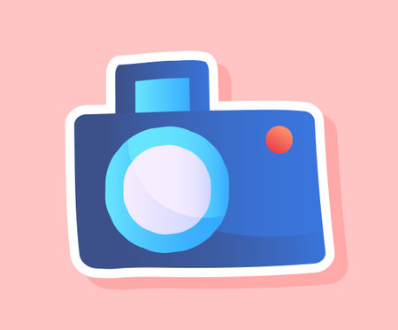 Camera sticker conceptのイラスト素材