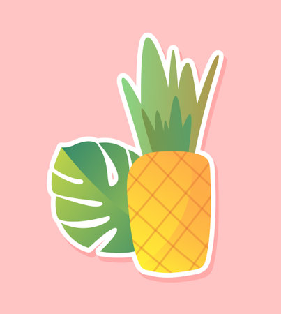 Pineapple sticker conceptのイラスト素材
