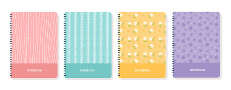Trendy notebooks covers setのイラスト素材