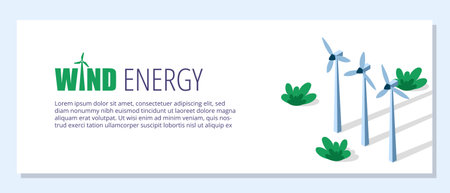 Wind energy bannerのイラスト素材