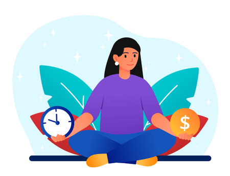 Time and money balanceのイラスト素材