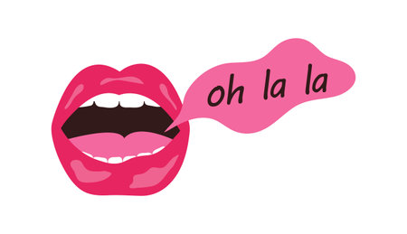 Talking female mouth conceptのイラスト素材