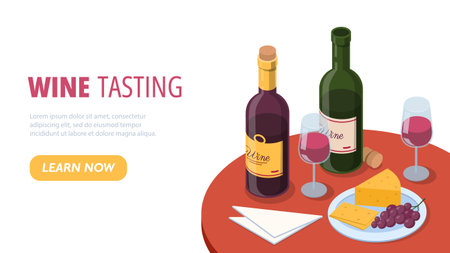 Isometric wine conceptのイラスト素材