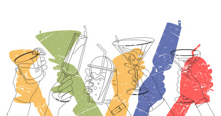 Cheers with glassesのイラスト素材