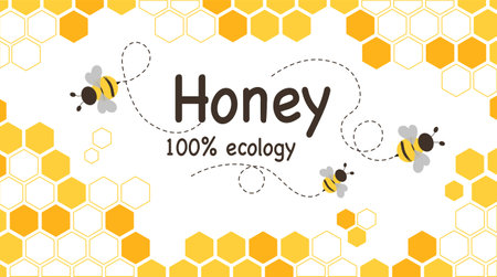 Banner with honeyのイラスト素材