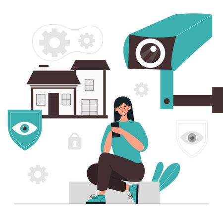 Video surveillance conceptのイラスト素材