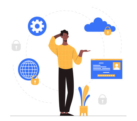 Closed online cloudのイラスト素材