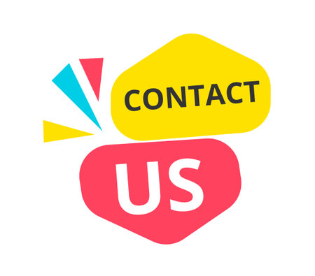Contact us stickerのイラスト素材