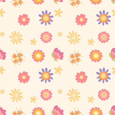 Seamless pattern with flowersのイラスト素材