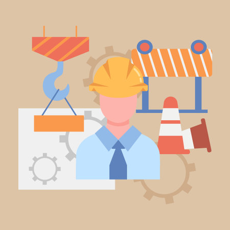 Engineer in construction hatのイラスト素材