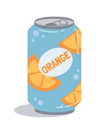 Soda aluminum can orangeのイラスト素材