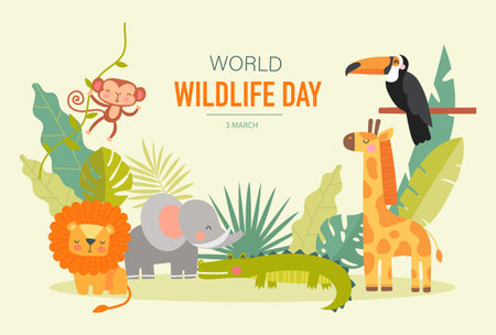 World wildlife Dayのイラスト素材