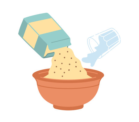 Pancake cooking stepのイラスト素材