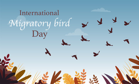 Day of migratory birdsのイラスト素材