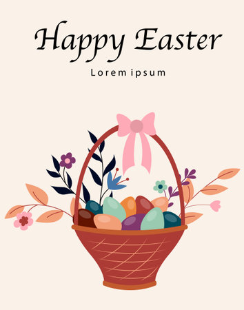 Happy Easter posterのイラスト素材