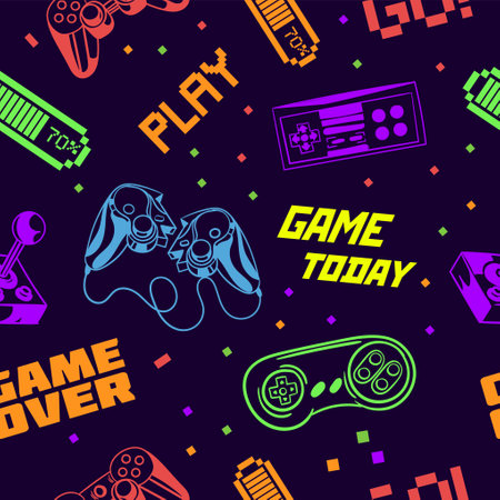 Game seamless patternのイラスト素材
