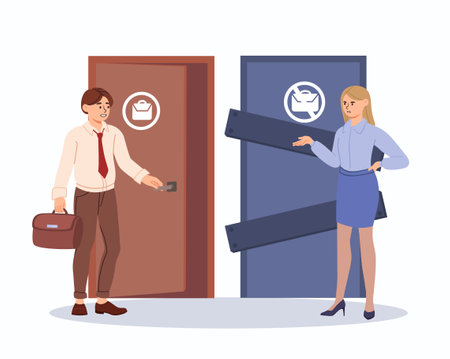 Discrimination woman conceptのイラスト素材